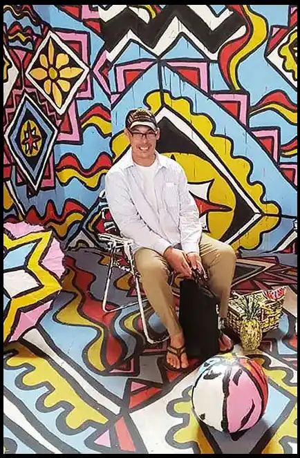 CEO and US Veteran David Haave taking a break away with artists in LA Union Train Station2018 -- David Haave